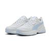 Sneaker PUMA "Cilia Mode Sneakers Damen", Gr. 42.5, silber mist haute tropic weiß gray blau, Obermaterial: Textil, Synthetik; Futter: Textil; Innensohle: Textil; Laufsohle: Gummi, Synthetik, Schuhe