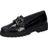 Mokassin WALDLÄUFER "H-SERENA", Damen, Gr. 9 (43), schwarz, Lackleder, glänzend, modisch, Schuhe, Slipper, Komfortschuh mit Schmuckspange, G-Weite