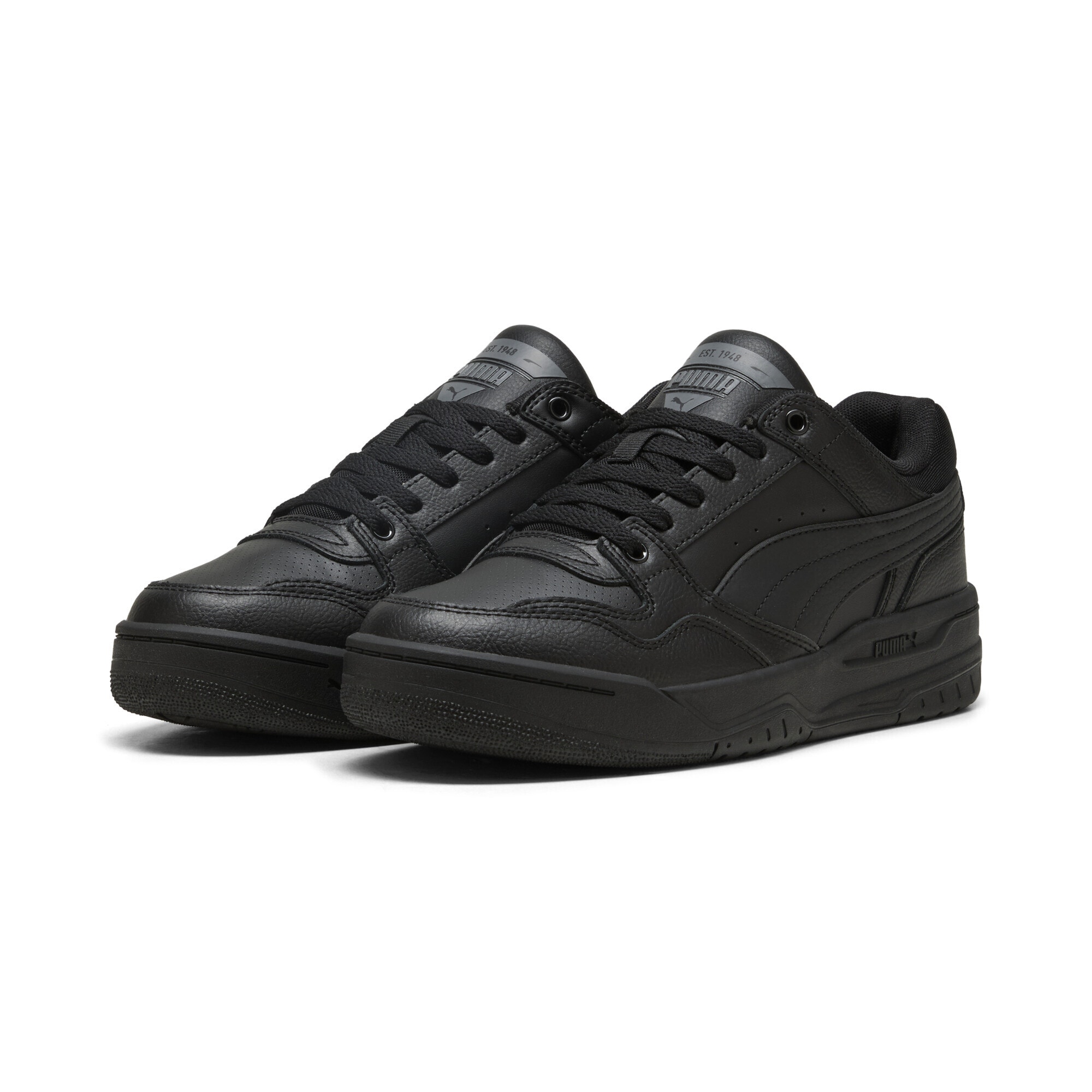 Sneaker PUMA "Rebound Retro Sneakers Erwachsene", Damen, Gr. 37, schwarz (schwarz cool schwarz gray), Obermaterial: Textil, Kuhleder, Synthetik, Leder; Futter: Textil; Innensohle: Textil; Laufsohle: Gummi, Schuhe Sneaker