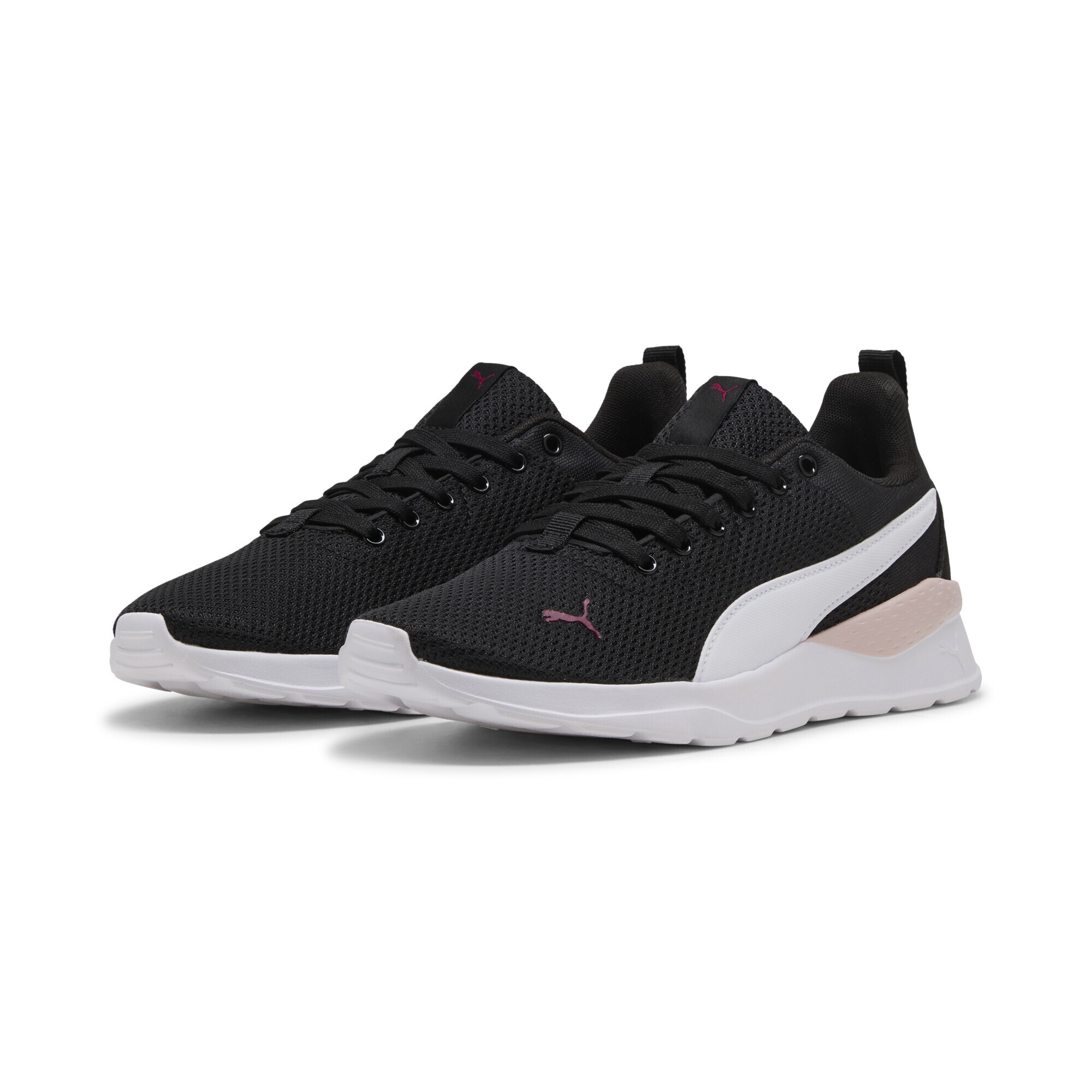 Sneaker PUMA "Anzarun Lite Sneakers Erwachsene", Herren, Gr. 48.5, weiß (schwarz, weiß berry pink), Obermaterial: Synthetik, Textil; Futter: Textil; Innensohle: Textil; Laufsohle: Synthetik, Gummi, Schuhe Sneaker