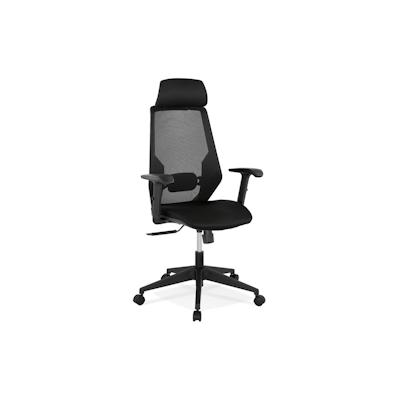 Bürostuhl Ergonomischer Chefsessel Modern | Drehstuhl Office Chair mit Netzrückenlehne | Schwarz | Lordosenstütze und Höhenverstellbar | Kadima Design Image