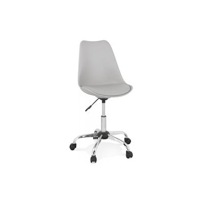 Bürostuhl Grau Metall Kunststoff | Ergonomischer Schreibtischstuhl mit Rollen | Komfort Arbeitssessel mit gepolstertem Sitz | Kadima Design Image