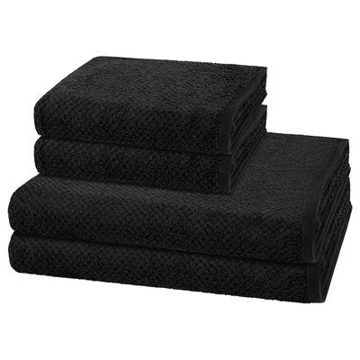 Cawö Pure 4-teilig Handtuch-Set Basalt Schwarz Image