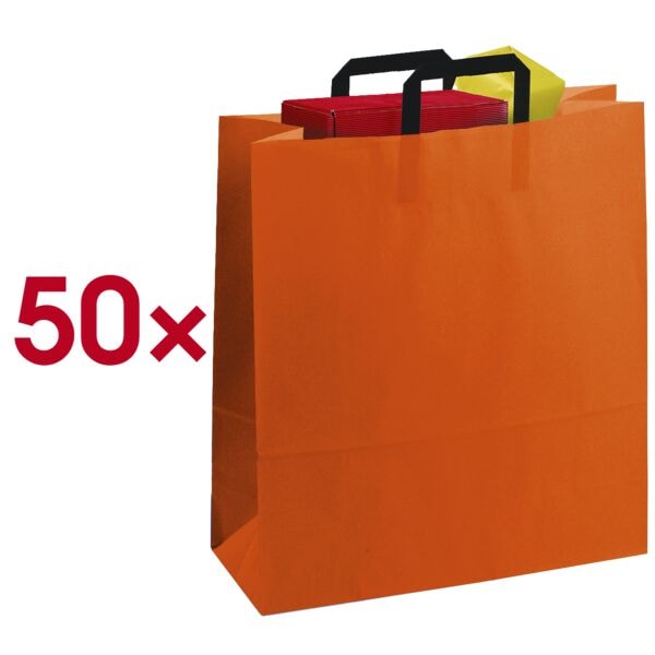 VP 50 Stück Papier-Tragetaschen »Topcraft« 32,0 x 14,0 x 42,0 cm orange, 32x42 cm Image