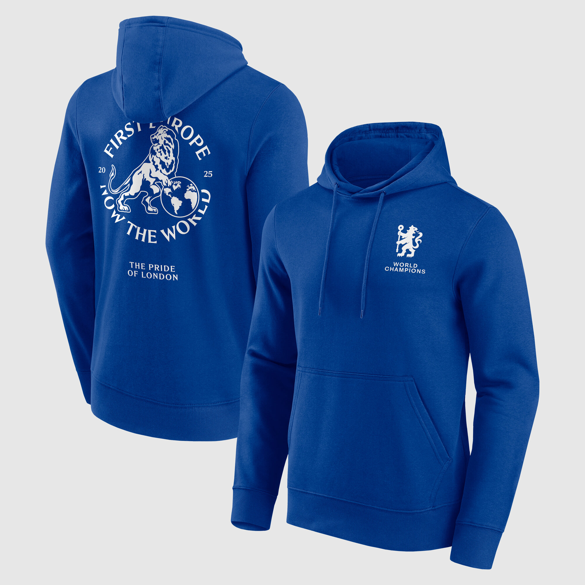 Chelsea First Europe, Now the World Grafik-Hoodie – Royalblau – Herren Image