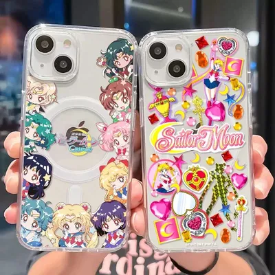 Hot Anime Lovely S-Sailors Moons Magsafe Magnetic Phone Case for Samsung Galaxy S24 S23 S22 S21 S20 FE Plus Ultra 5G Y2k Cover