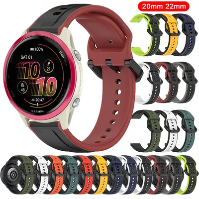 20 22 mm Silikonarmband für Garmin Venu 3 2/2 Plus Sq Vivoactive 6 5 4 Uhrenarmbänder für Garmin Forerunner 570 265 255 165 Armband Image