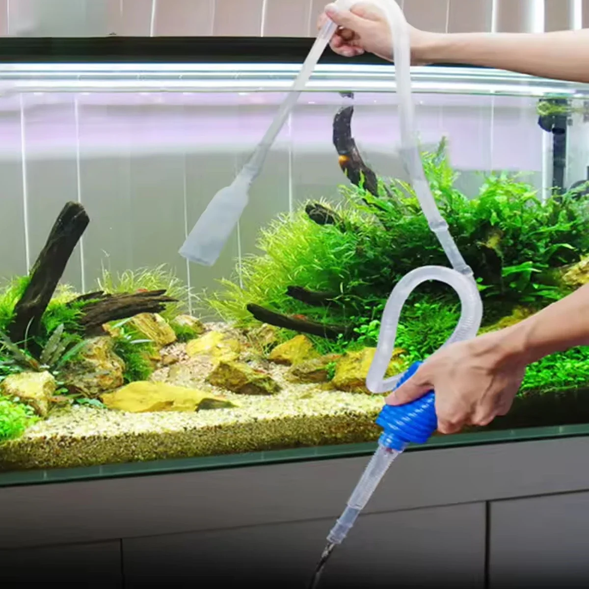 1pc Halbautomatische Aquarium Sauber Vakuum Wasser Ändern Wechsler Kies Aquarium Einfache Aquarium Vakuum Siphon Pumpe Reiniger Image
