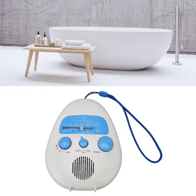 AM FM Shower Radio Waterproof Portable ABS Bathroom Radio Built in Speaker Battery Operated Shower Radio Portable Shower Radio