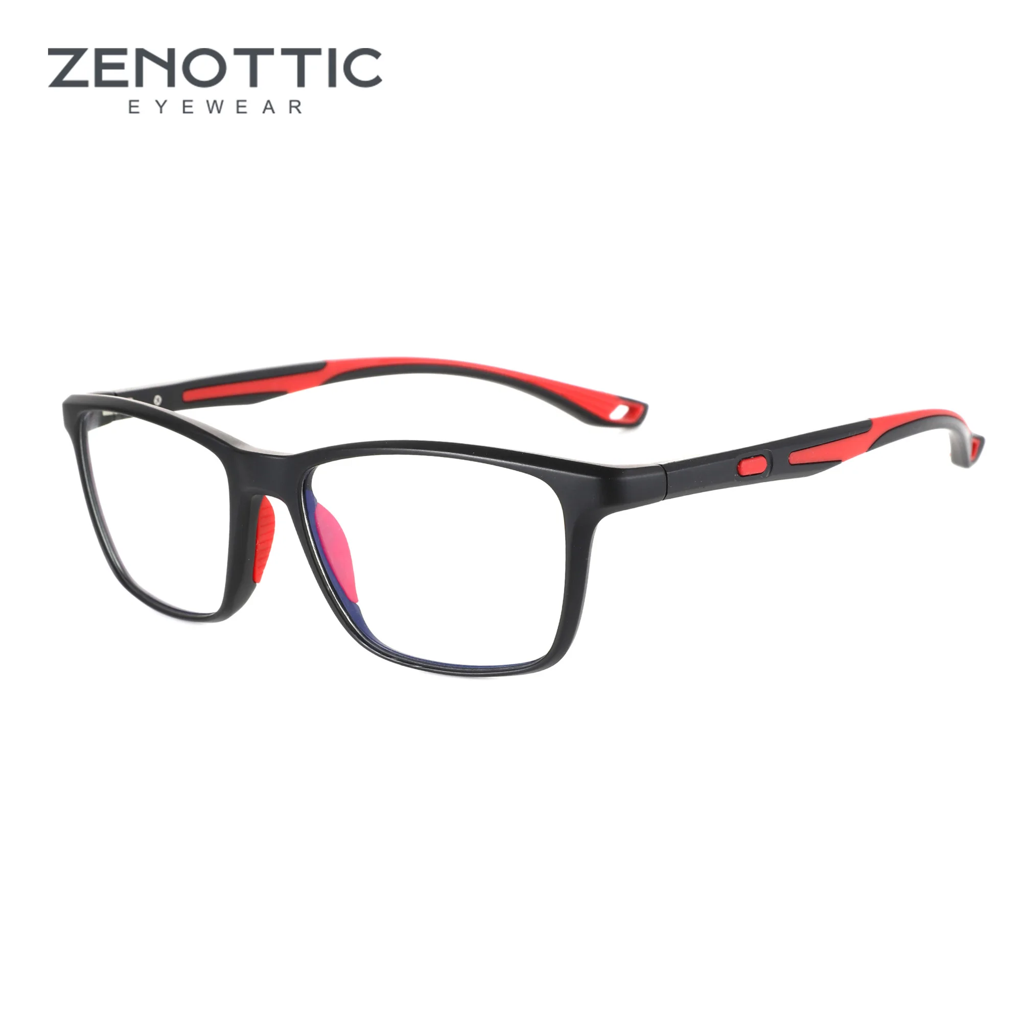ZENOTTIC Neu eingetroffene quadratische Sport-Lesebrille, Anti-Blaulicht-blockierende Leser, modische, leichte Brille für Männer und Frauen Image