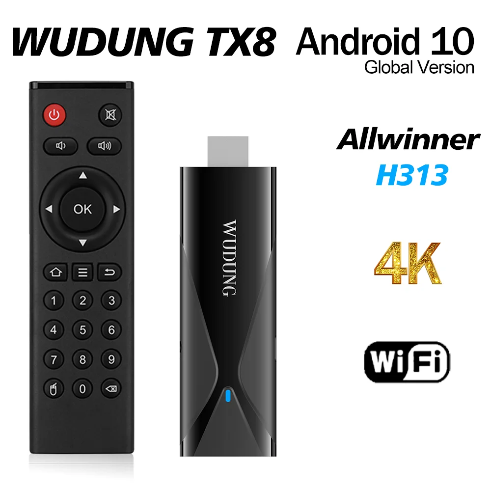 Original TX8 Smart TV Box Android 10 TV STICK Allwinner H313 2GB 16GB 2,4G WIFI MINI TV Dongle 4K VS Q6 TANIX TX8 Image