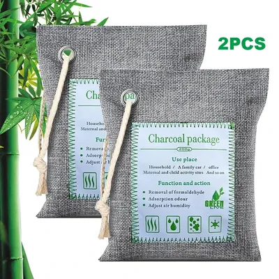 Odor Eliminator 2x200g Deodorizer and Purifier Bags Reusable Odor Absorber Moisture Absorber for Home Car Pets Bathroom Basement