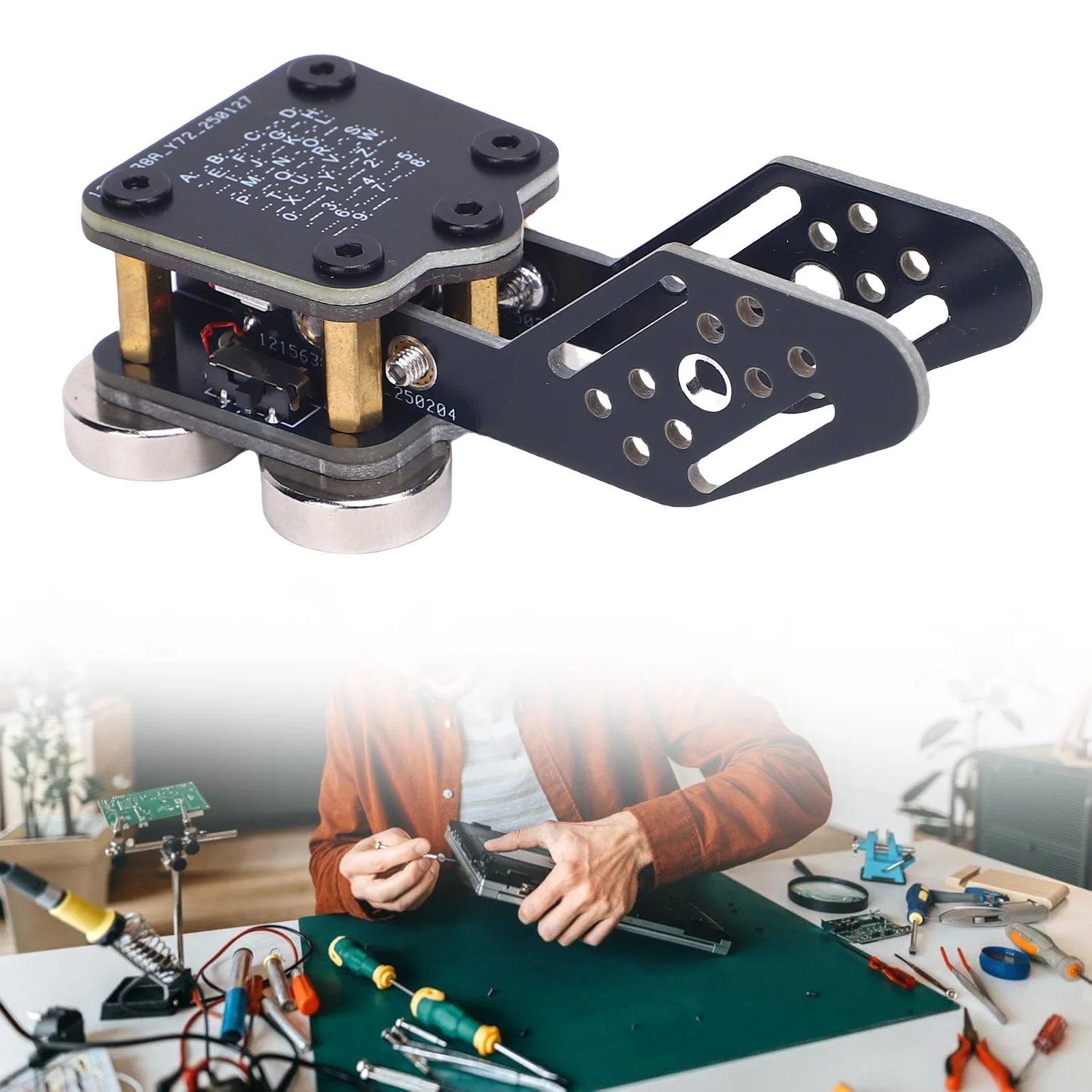 Automatischer Morseschlüssel CW Keyer Automatischer Trainer PCB 4Nd Magnetbasen Doppelpaddel Automatischer Morseschlüssel Image