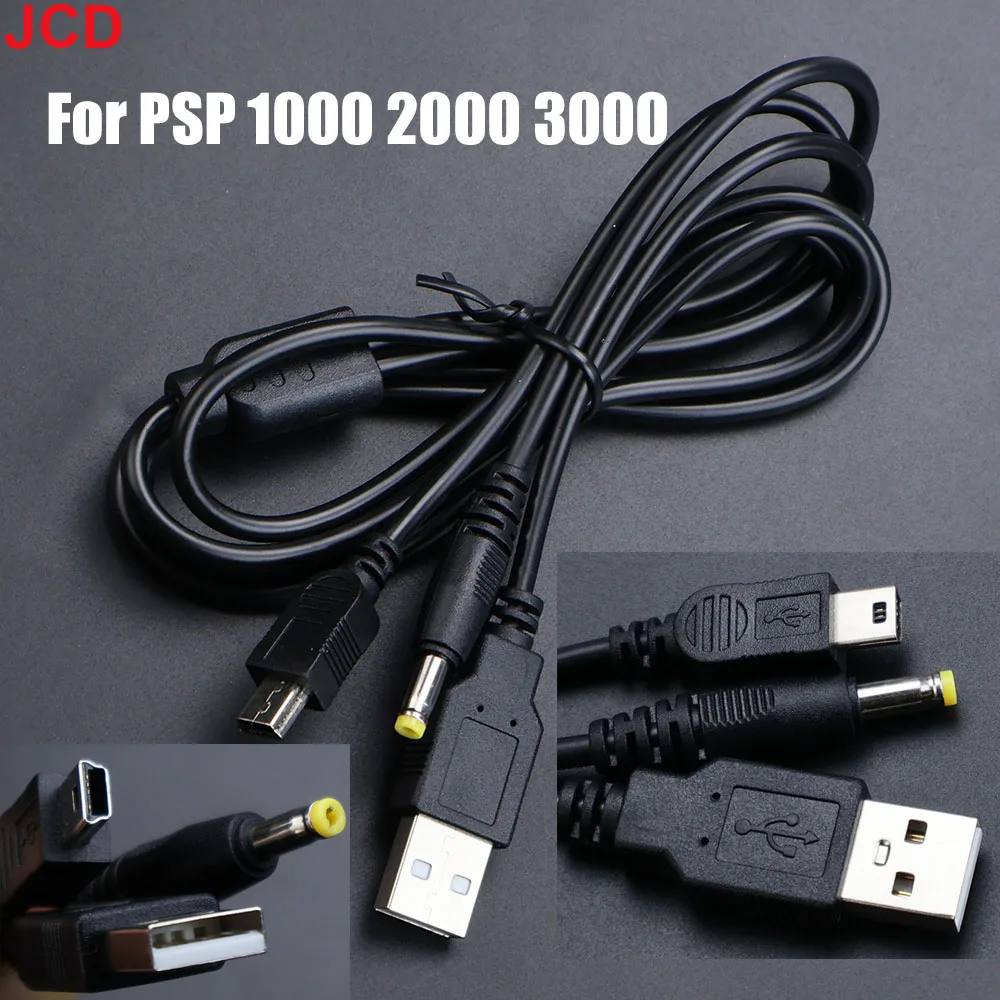 JCD 2-in-1 USB-Datenkabel Ladegerät Ladekabel für PSP 2000 3000 Gaming-Zubehör Image