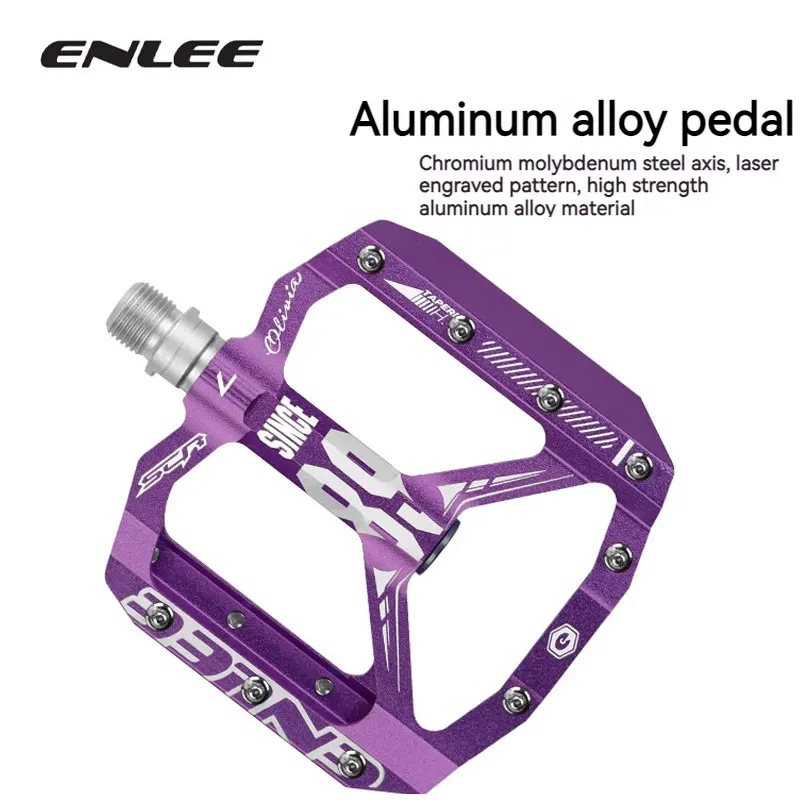 ENLEE Fahrradpedale, Aluminiumlegierung, rutschfeste Fahrradpedale, ultraleicht, abgedichtetes Lager, einteiliges MTB-Straßen-Mountainbike-Pedal Image