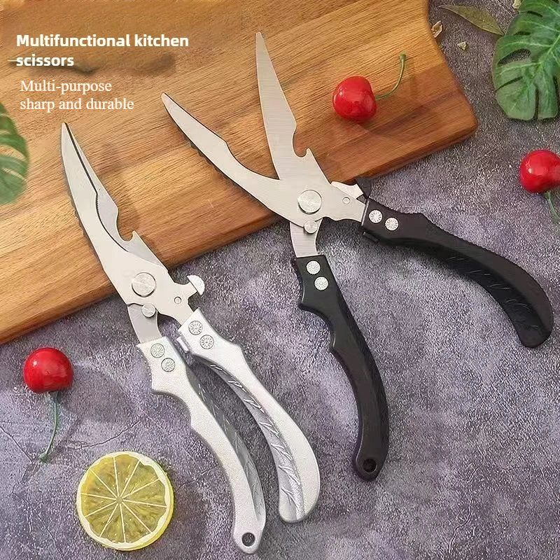 Multifunktionale Edelstahl BBQ Zangen Set Küche Werkzeug Silikon Lebensmittel Zange Huhn Knochen Zange Outdoor Camping Grill Set Image