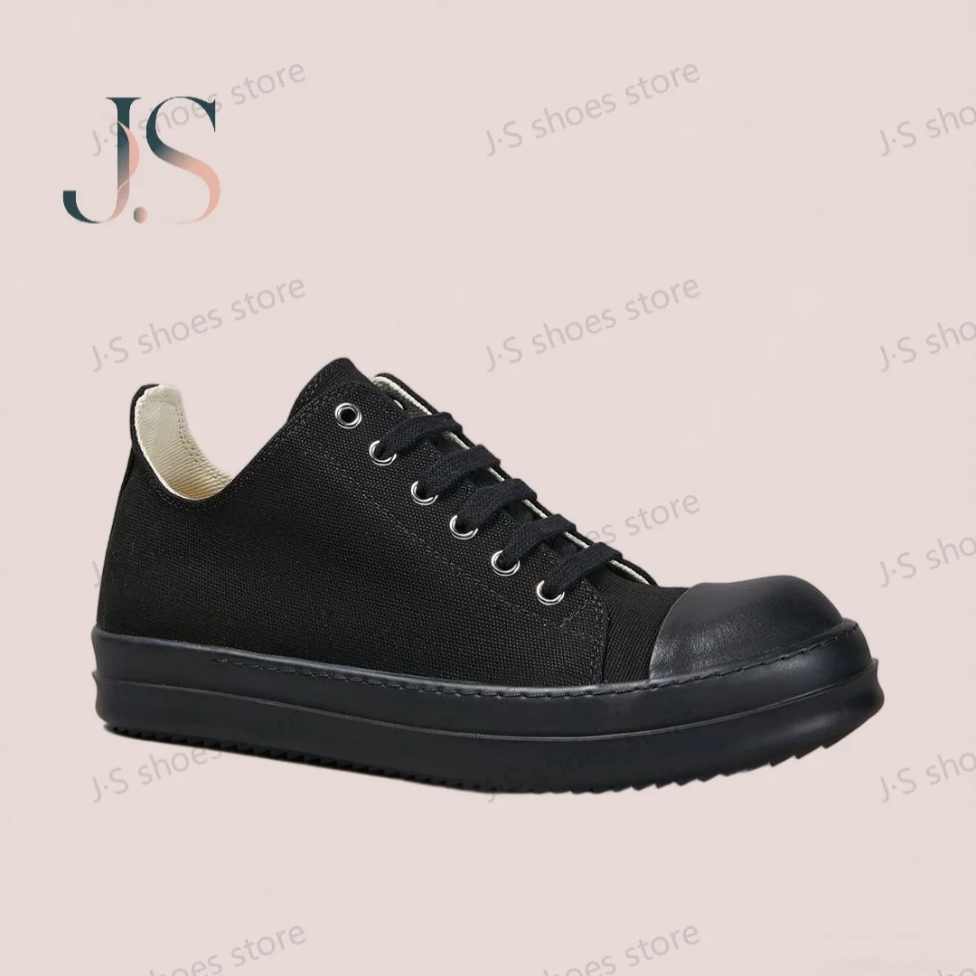 R-o Design Männer Schuh Frauen Turnschuhe Voll Schwarz Leinwand Low Top Schuh Luxus Casual Sneaker Dicke Sohle Lace Up Luxus flache Schuhe