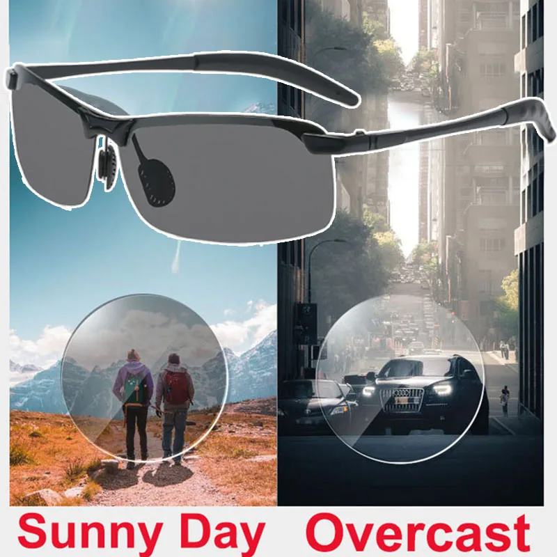 Photochrome Sonnenbrille für Herren, polarisierte Sonnenbrille zum Fahren, Chamäleon, Outdoor-Sport, Nachtsicht, Radfahren, Sonnenbrille Image