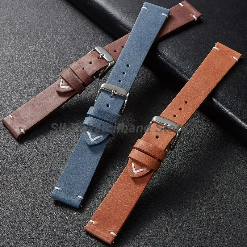 Leder-Uhrenarmband für Huawei-Uhrenarmband G5/4/3, Business-Uhrenarmband, 18 mm, 20 mm, 22 mm, universeller Armband, weiche Damen- und Herrenarmbänder Image