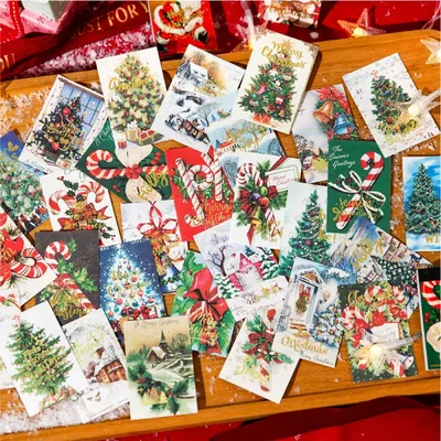 Mr. Paper, Aufkleber „Christmas Tree Theme Winter Town“, Scrapbook, Aufkleber für Weihnachtsfeier, Dekoration, 30 Blatt/Buch Image