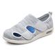 VEACAM Ladies Diabetic Shoes, Wide Width Elderly Orthopedic Slippers Adjustable Breathable Swollen Feet Walking Edema Sneakers,Light Gray,3.5 UK