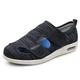 VEACAM Ladies Diabetic Shoes, Wide Width Elderly Orthopedic Slippers Adjustable Breathable Swollen Feet Walking Edema Sneakers,Black Gray,8 UK