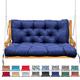 Garden Bench Cushion, Waterproof 2/3 Seater Swing Seat Cushions With Backrest & Ties, Replacement Cushions for Outdoor Furniture, Outdoor, Backyard and Garden,Navy Blue,100*100*10cm/40*40*4inch