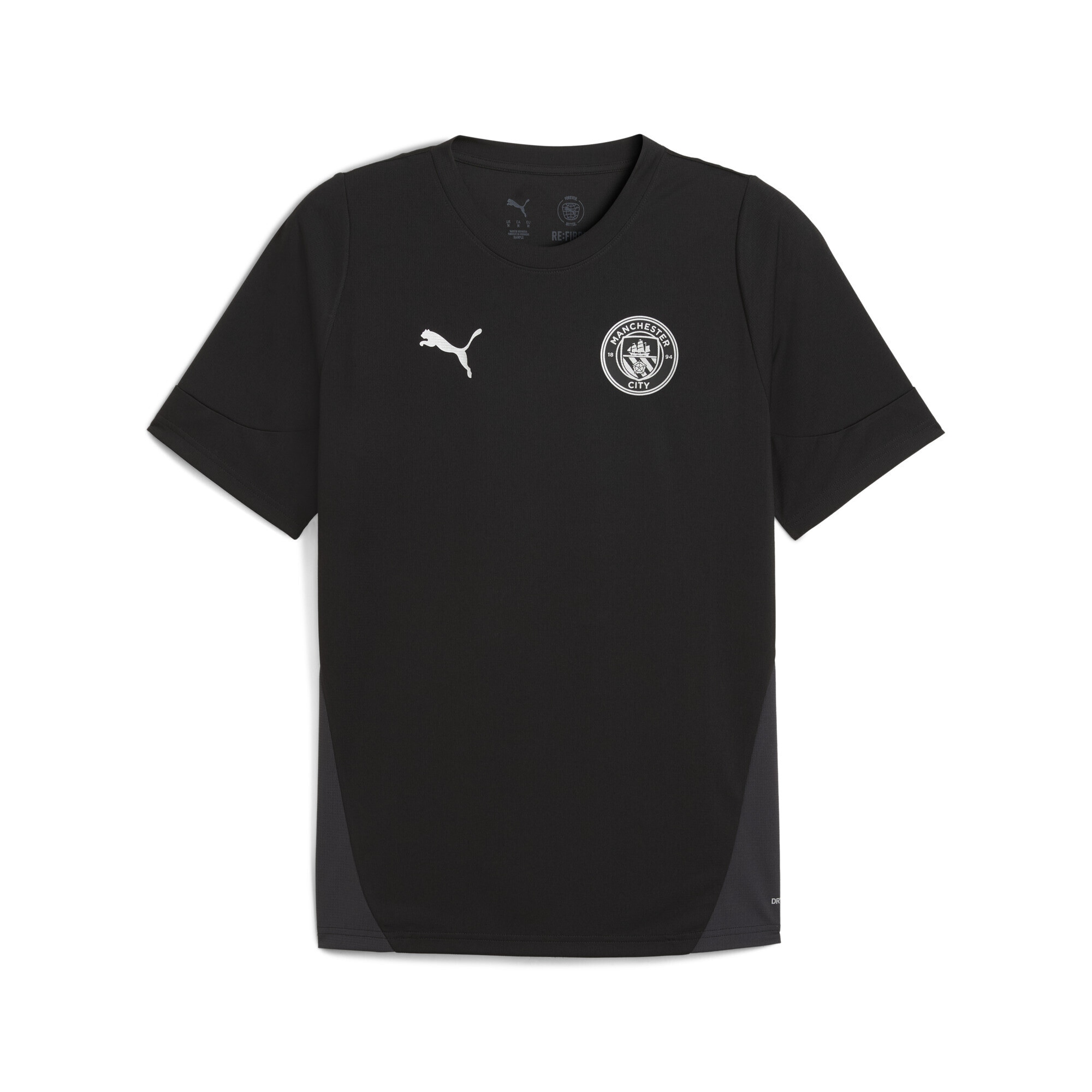 Trainingsshirt PUMA "Manchester City Trainingstrikot Herren", Damen, Gr. 3XL, schwarz (schwarz silber metallic), Obermaterial: 100% Polyester, slim fit, Rundhals, Shirts