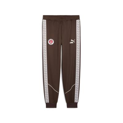 Sporthose PUMA "FC St. Pauli KING Anthem Hose Herren", Herren, Gr. L, Normalgrößen, espresso braun weiß, Obermaterial: 37% Baumwolle, 63% Polyester; Taschenfutter: 100% Polyester; Rippe: 93% Polyester, 7% Elasthan; Besatz: 100% Polyester, bedruckt,... Image