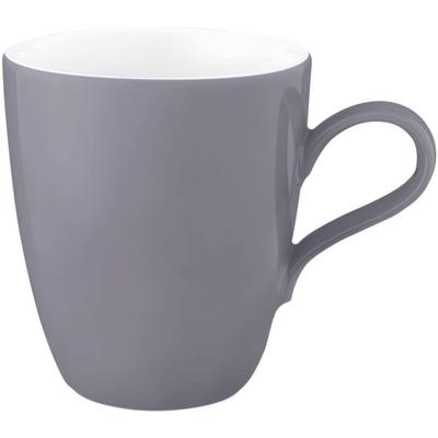Becher SELTMANN WEIDEN "Life Fashion", elegant grau, weiß, H:10,30cm Ø:9cm, Porzellan, Trinkgefäße, Becher mit Henkel 0,40 l Image