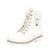 Schnürstiefelette REMONTE "Remonte Stiefelette Leder/Fell", Damen, Gr. 42, weiß, Leder, casual, Schuhe