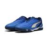 Fußballschuh PUMA "IBERO TT Fußballschuhe Erwachsene", Gr. 42, mountain blau weiß heat fire persian orange, Obermaterial: Synthetik, Textil; Futter: Textil; Innensohle: Textil; Laufsohle: Gummi, Schuhe