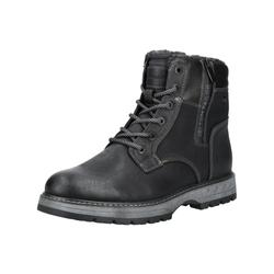 Schnürstiefelette TOM TAILOR "Tom Tailor Stiefelette Lederimitat/Textil", Herren, Gr. 45, schwarz, Lederimitat, Textil, casual, Schuhe