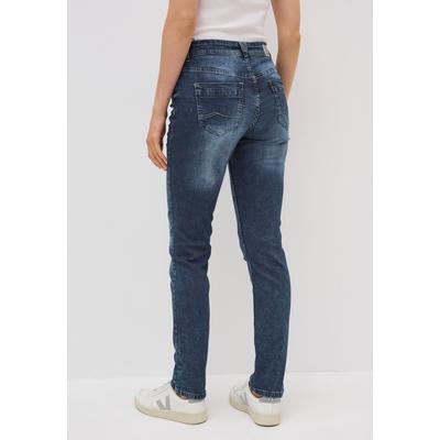 Comfort-fit-Jeans CECIL, Damen, Gr. 26, Länge 30, blau (mid blau wash), Jeans, 83% Baumwolle, 15% Polyester, 2% Elasthan, unifarben, casual, lang, Jeans, Middle Waist Image