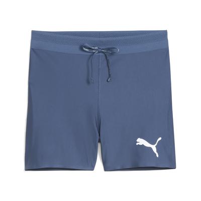 Lauftights PUMA "RACEDAY Ultraform Radlerhose Damen", Damen, Gr. M, Normalgrößen, schwarz indigo blau, Obermaterial: 23% Elasthan, 77% Polyester; Unterer Bund: 89% Polyester, 11% Elasthan; Zwickel: 100% Polyester, unifarben, regular fit, Hosen Image