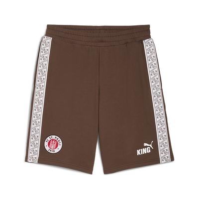 Sporthose PUMA "FC St. Pauli KING Sweat-Shorts Herren", Herren, Gr. M, Normalgrößen, espresso braun weiß, Obermaterial: 100% Baumwolle; Taschenfutter: 100% Baumwolle; Besatz: 100% Polyester, unifarben, regular fit, Hosen Image