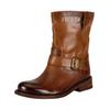 Bikerboots FELMINI "Felmini Stiefelette Leder", Damen, Gr. 38, braun (dunkelbraun), Leder, casual, Schuhe