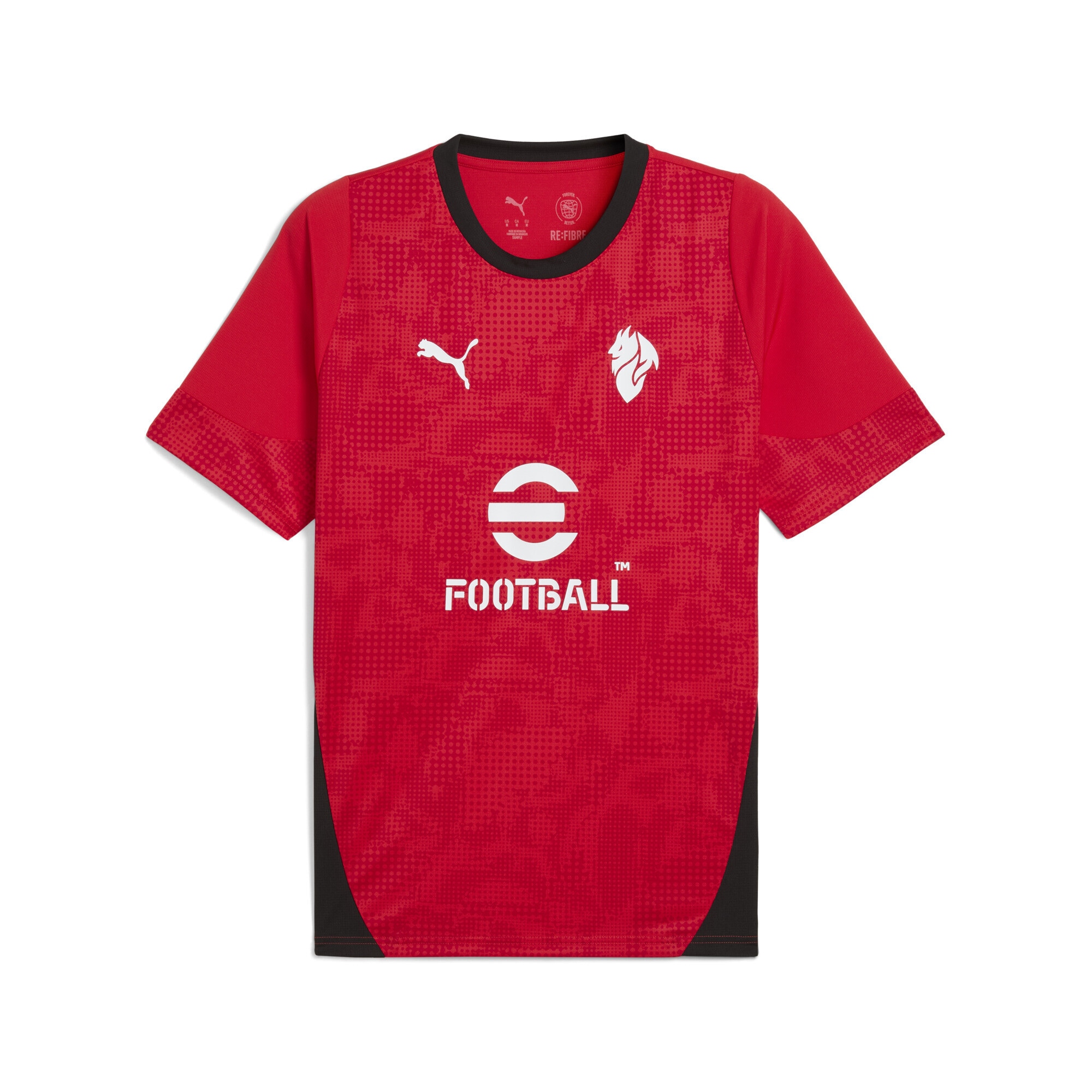 Trainingsshirt PUMA "AC Milan Trainingstrikot Herren", Herren, Gr. S, rot (for all time rot schwarz), Obermaterial: 100% Polyester; Einsatz: 100% Polyester, bedruckt, slim fit, Rundhals, Shirts