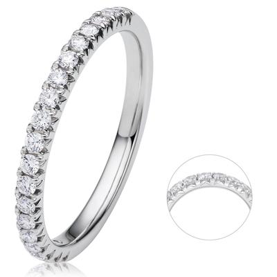 Diamantring ONE ELEMENT "0.33 ct Diamant Brillant Memoire Ring aus 585 Weißgold" Gr. 60, silber, Fingerringe, Damen, 60, 0,33 ct, Weißgold 585-Gold-Diamanten, Weißgold 585, Gold, Diamanten, aus 585 Weißgold – für Damen – klassisch & elegant im Design Image