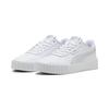 Sneaker PUMA "Carina 3.0 Sneakers Damen", Gr. 38.5, weiß (weiß silber mist gray), Obermaterial: Leder, Synthetik; Futter: Textil; Innensohle: Textil; Laufsohle: Gummi, Schuhe