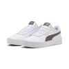 Sneaker PUMA "Carina 3.0 Sneakers Damen", Gr. 38.5, weiß raisin lila, Obermaterial: Leder, Synthetik; Futter: Textil; Innensohle: Textil; Laufsohle: Gummi, Schuhe