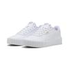 Sneaker PUMA "Carina 3.0 Sneakers Damen", Gr. 36, weiß (weiß gold), Obermaterial: Leder, Synthetik; Futter: Textil; Innensohle: Textil; Laufsohle: Gummi, Schuhe