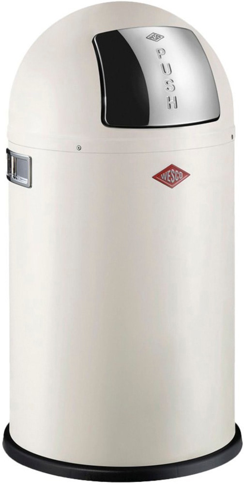 Mülleimer WESCO "Pushboy Junior", beige (sand matt), B:35cm H:63cm T:35cm, Stahlblech, Mülleimer, Mülleimer, Abfallsammler 22 Liter