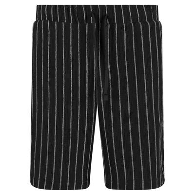 Shorts URBAN CLASSICS "Urban Classics Striped Crinkle Resort Shorts", Herren, Gr. XXL, US-Größen, schwarz-weiß (schwarz, sanftes weiß), 92% Polyester, 6% Viskose, 2% Elasthan, gestreift, normal, Hosen Image