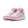 Sneaker PUMA "Rebound V6 Mid Space Belle Sneakers Mädchen", Kinder, Gr. 29, sea glass pinkscape weiß blau pink, Obermaterial: Synthetik, Textil; Futter: Textil; Innensohle: Textil; Laufsohle: Gummi, Schuhe