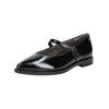 Riemchenballerina PAUL GREEN "Paul Green Ballerinas Leder", Damen, Gr. 37,5, schwarz (schwarz lack), Leder, casual, Schuhe