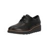 Sneaker CLARKS "Sharon Rae", Damen, Gr. 41, schwarz, Leder, casual, Schuhe, mit ultrabequemem OrthoLiteÂ HybridÂ Fußbett
