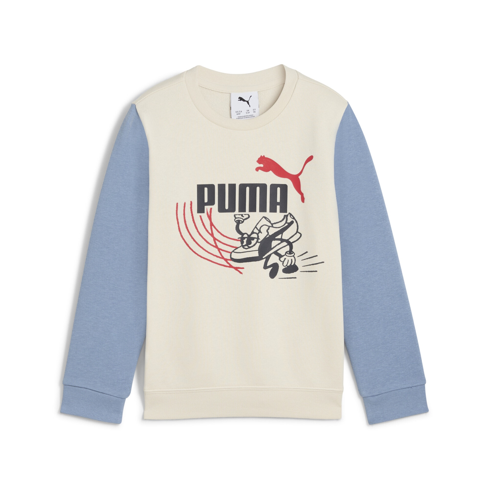 Sweatshirt PUMA "Little Runners Sweatshirt Kinder", Kinder, Gr. 98, weiß (alpine snow weiß), Obermaterial: 68% Baumwolle, 32% Polyester; Rippe: 97% Baumwolle, 3% Elasthan, normal, Rundhals, Sweatshirts Image