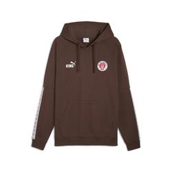 Hoodie PUMA "FC St. Pauli KING Hoodie Herren", Herren, Gr. L, espresso braun weiß, Obermaterial: 100% Baumwolle; Rippe: 3% Elasthan, 97% Baumwolle; Besatz: 100% Polyester, normal, Rundhals, Langarm, Sweatshirts