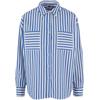 Langarmhemd URBAN CLASSICS "Urban Classics Damen Ladies Striped Relaxed Shirt", Damen, Gr. M, US-Größen, weiß (weiß, blau), 60% Baumwolle, 40% Polyester, unifarben, Langarm, Hemden